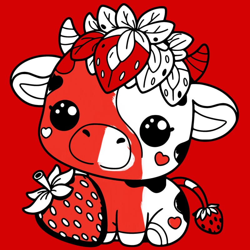 cute strawberry cow