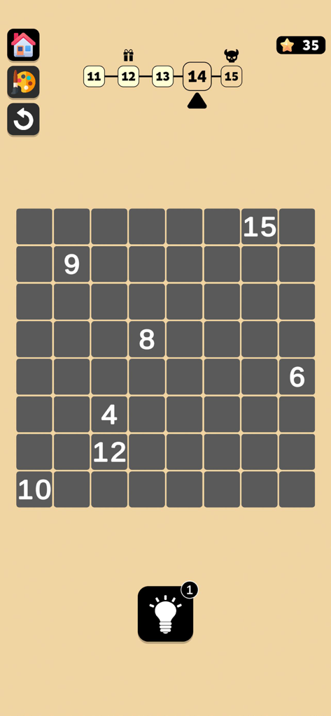 Fill Shikaku - Minimalist logic puzzle grid in the Fill Shikaku mobile game interface