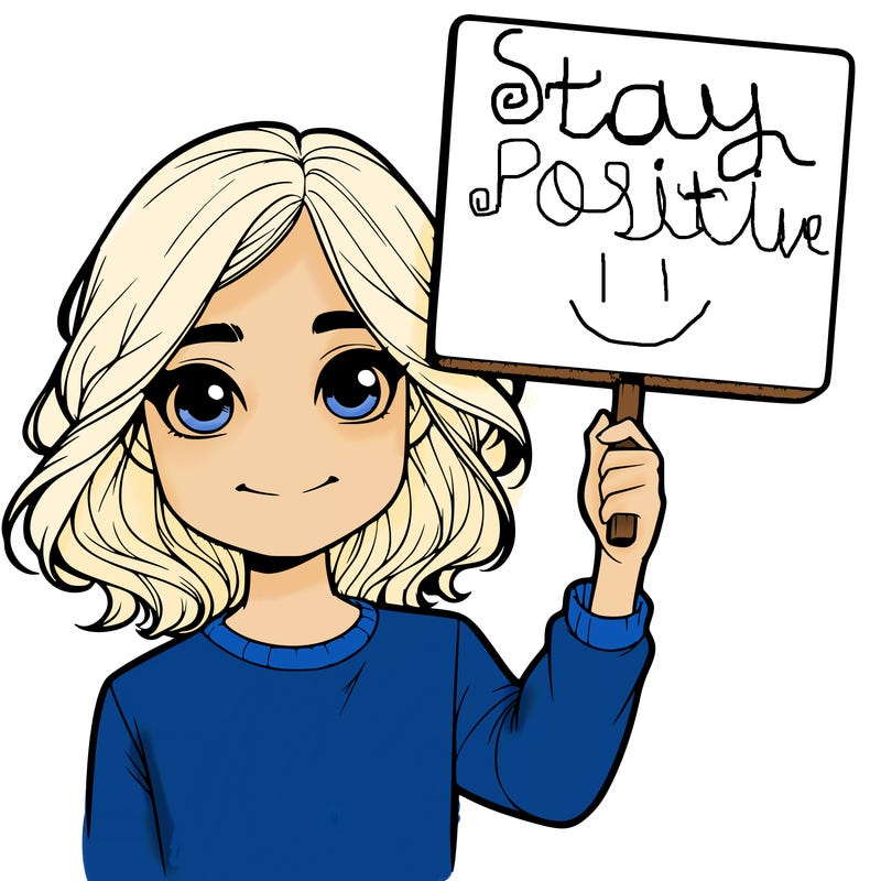 realistic girl holding up a sign