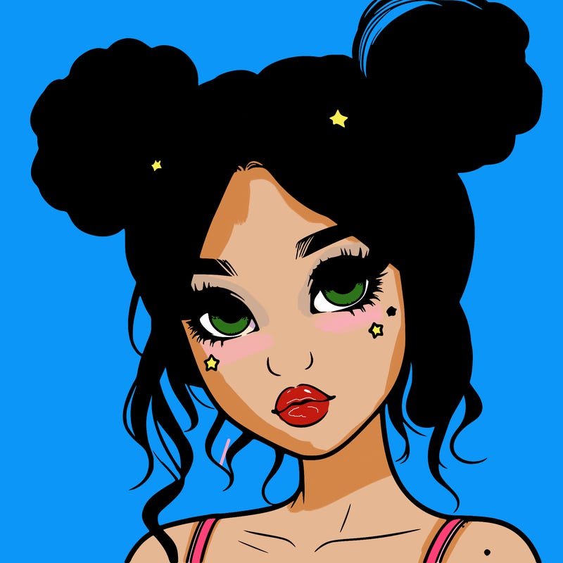 realistic girl with space buns