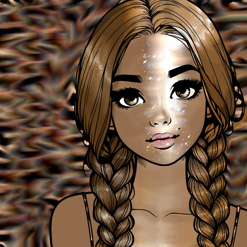 realistic girl with braids