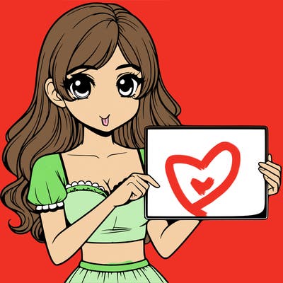 realistic pretty girl holding blank sign