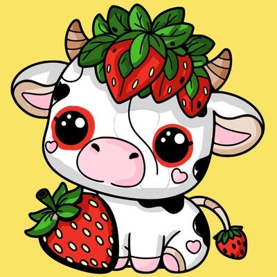 cute strawberry cow