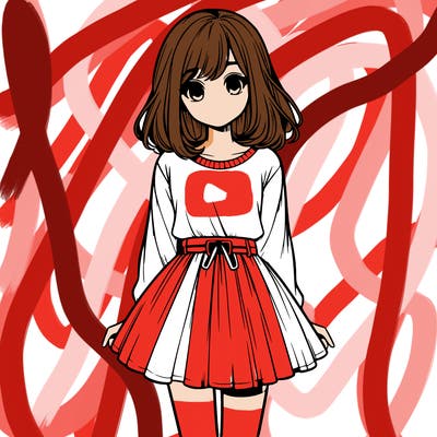 realistic girl with a skirt on