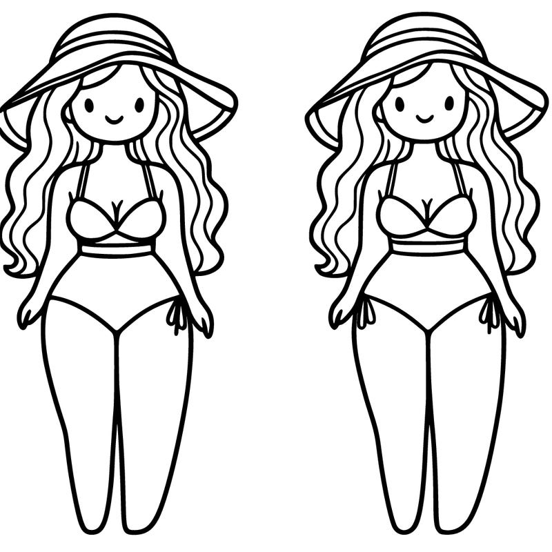 women in a two piece bathing suit