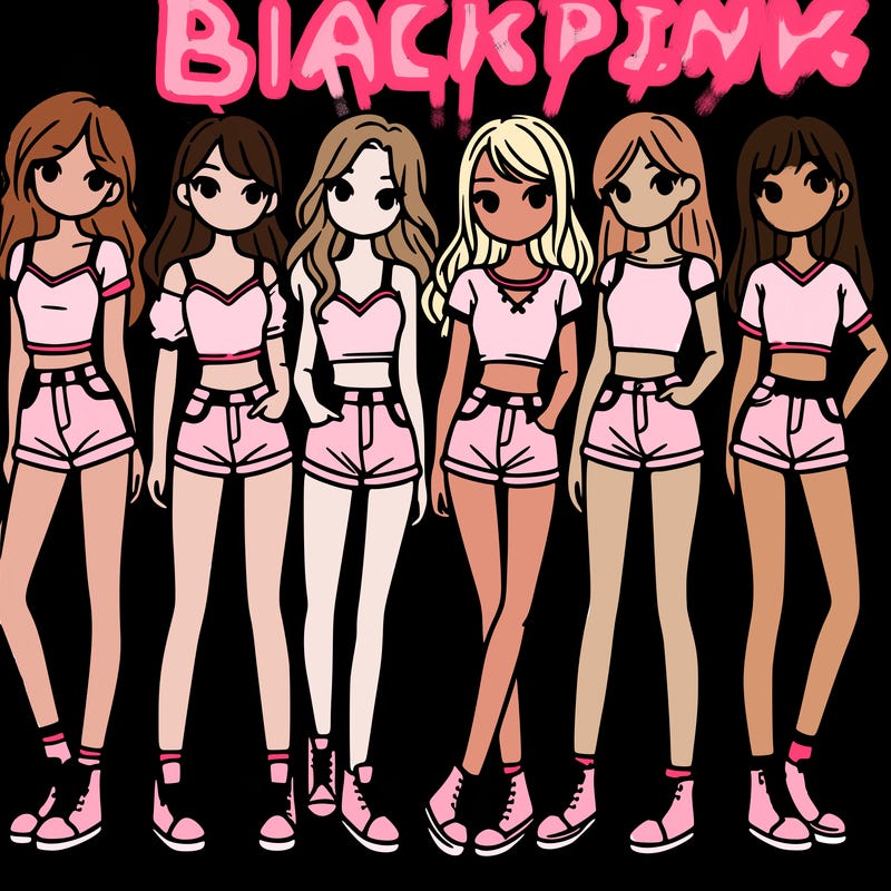 a group of girls wearing crop tops and shorts