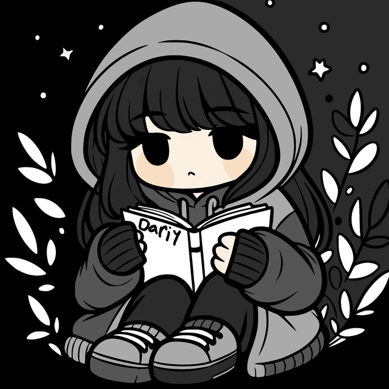 girl in oversized hoodie reading a book