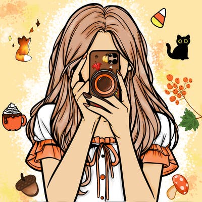 a realistic girl holding her phone taking pictures