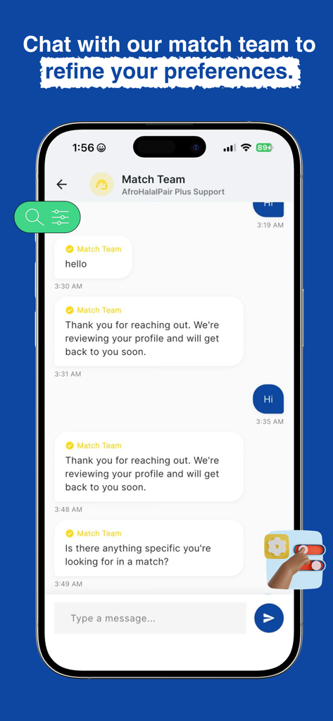AfroHalalPair - AfroHalalPair app match team chat interface