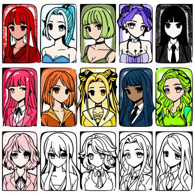 girls that look diffrent anime