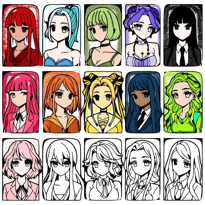 girls that look diffrent anime