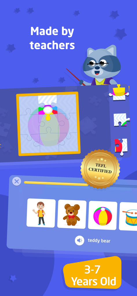 English for Kids: Play & Learn - Educational games for kids aged 3 to 7 featuring TEFL certified content made by teachers