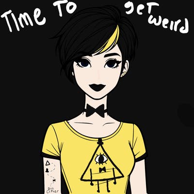 a realistic teen girl with a pixie haircut