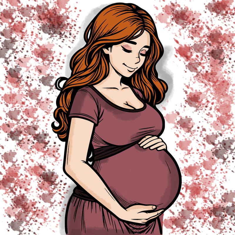 woman heavily pregnant realistic
