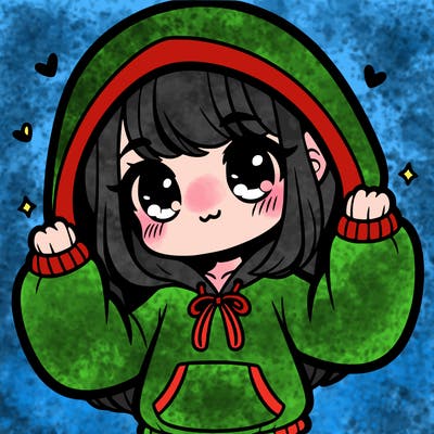 girl in a large cute hoodie