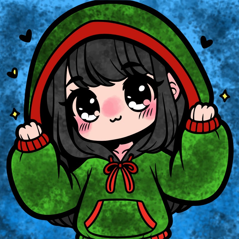 girl in a large cute hoodie