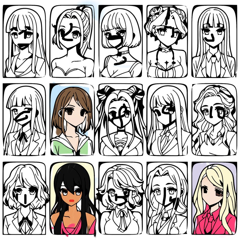 girls that look diffrent anime