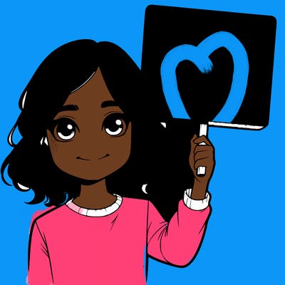 realistic girl holding up a sign