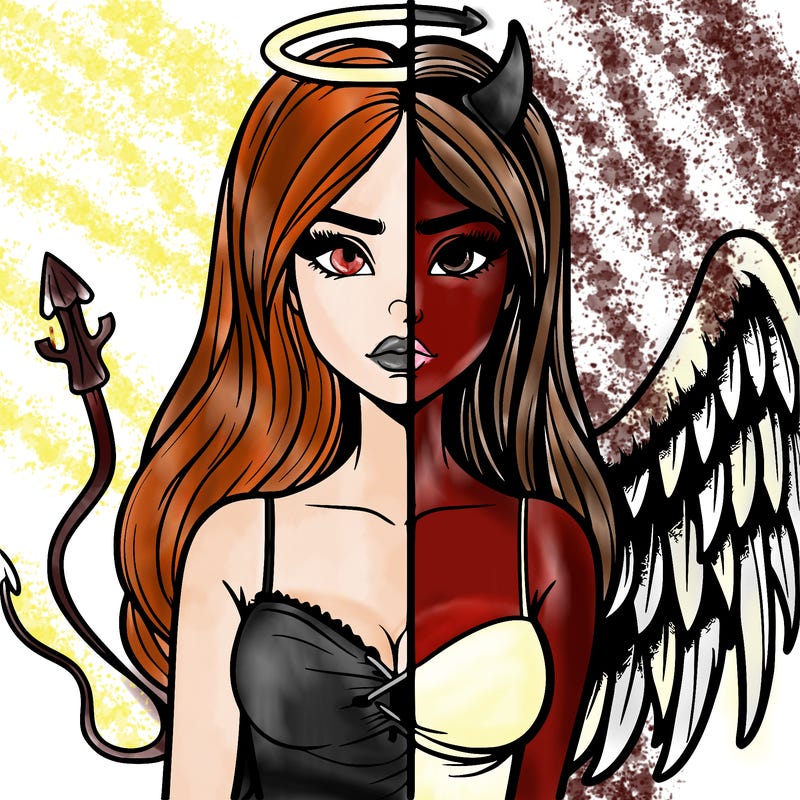 devil vs angel realistic girl