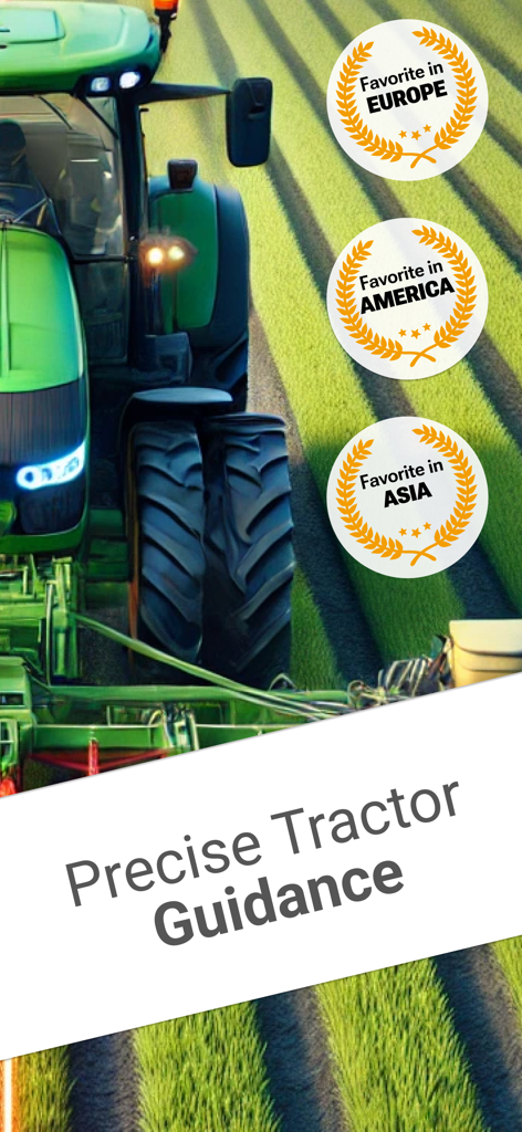 Field Navigator: Tractor GPS - A tractor performing precise field work with GPS guidance lines
