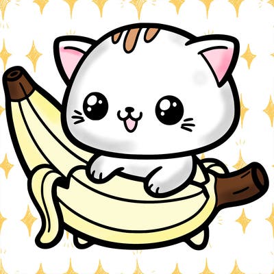 cute cat banana