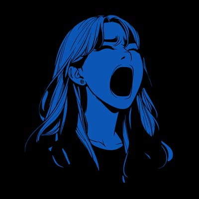 screaming realistic, girl