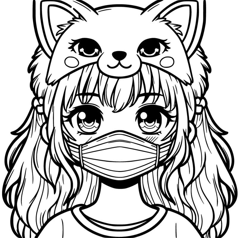 a girl wearing an wolf mask