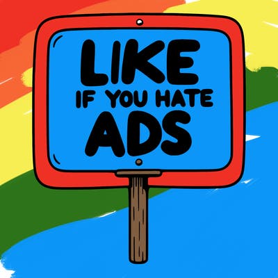 a sign that says like if you hate ads