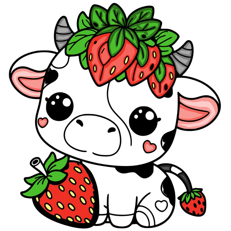 cute strawberry cow