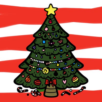 christmas tree with lots of details