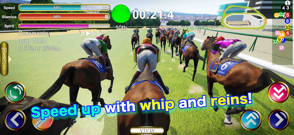 The Jockey - Realistic 3D horse racing gameplay in The Jockey app with jockey controls and stamina HUD