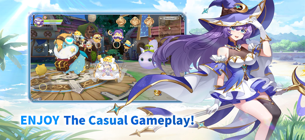 Arcadia: Breath of the Land - Anime witch character showcasing casual gameplay in Arcadia Breath of the Land