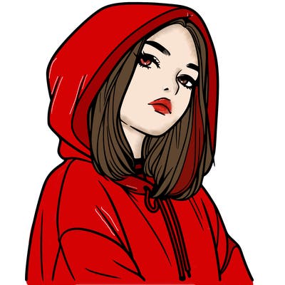 a realistic girl in a hoodie