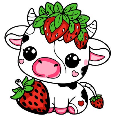 cute strawberry cow
