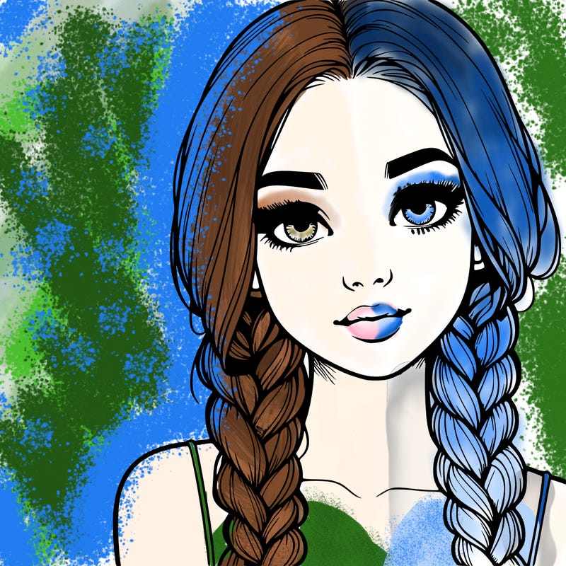 realistic girl with braids