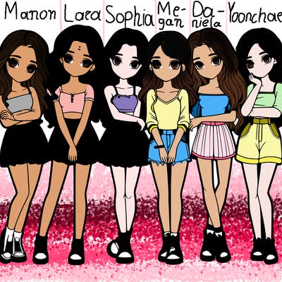 a group of girls realistic