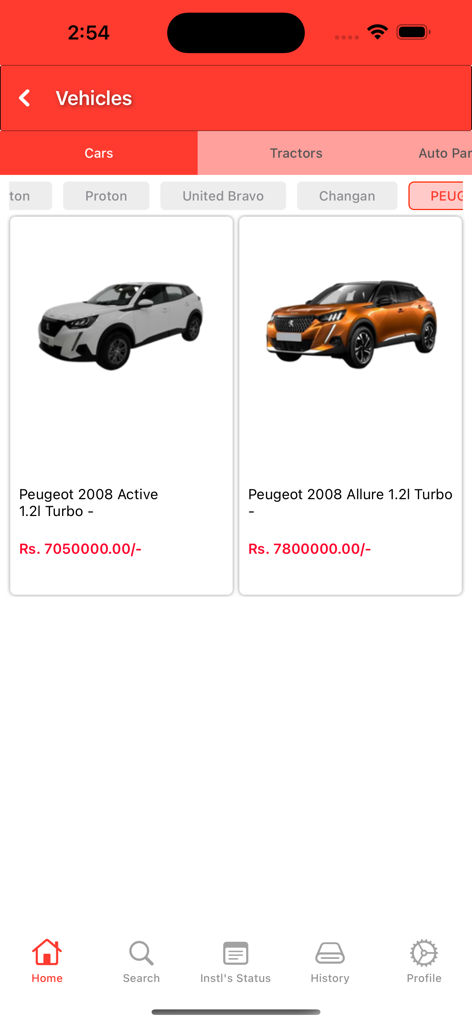 CSD HirePurchase app interface showing car models and prices for installment plans