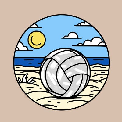 volleyball on a beach