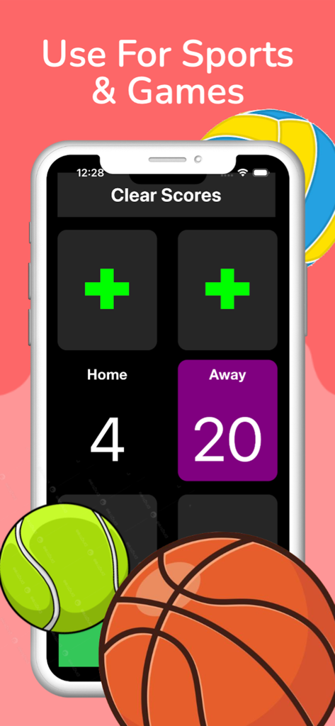 ScoreBoard & Point Counter App - 홈 및 어웨이 포인트로 스포츠 및 게임 점수를 추적하기 위한 ScoreBoard 앱 인터페이스