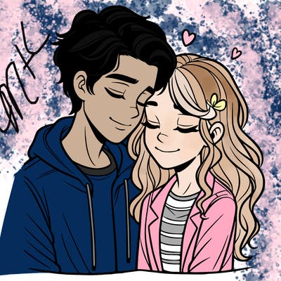 teen couple in love