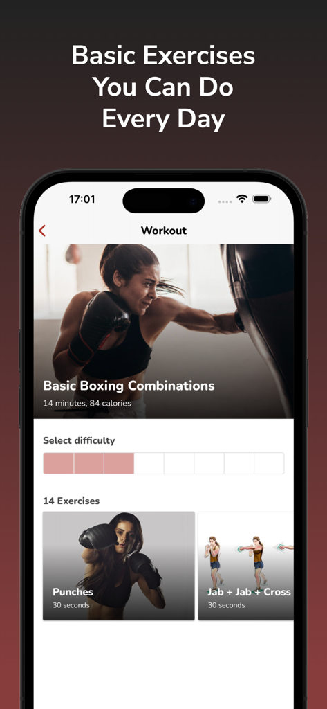 Train Like a Boxer - Combinazioni di pugilato di base e routine di esercizi sull'app 'Allenati Come un Pugile'