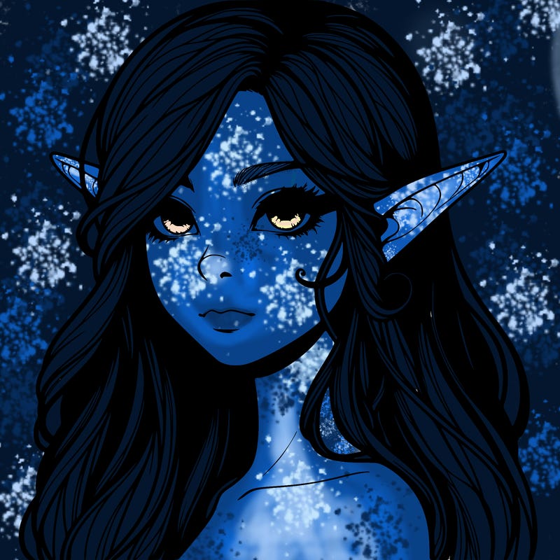 elf girl realistic dark fantasy