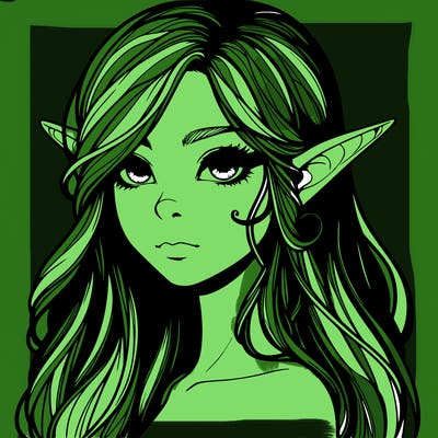 elf girl realistic dark fantasy