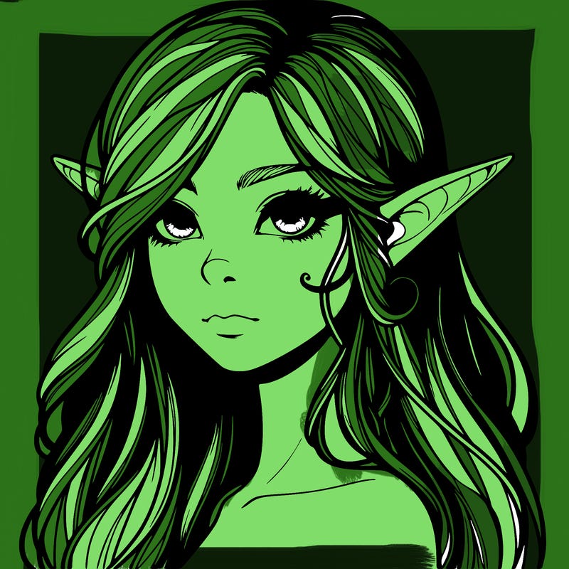 elf girl realistic dark fantasy