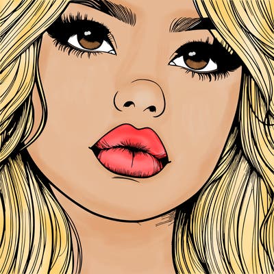really realistic girl with lips
