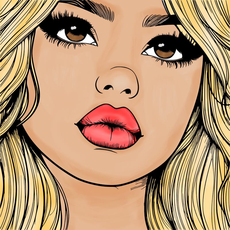really realistic girl with lips