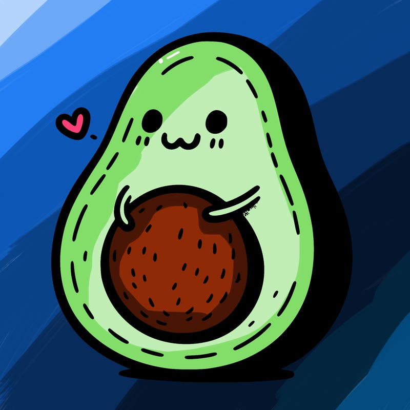 an avocado hugging an avocado