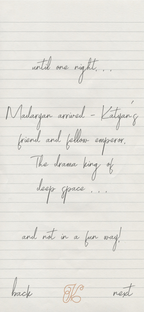 DreamScape: Compass Walls - A screenshot showing handwritten narrative text on lined paper from the game DreamScape