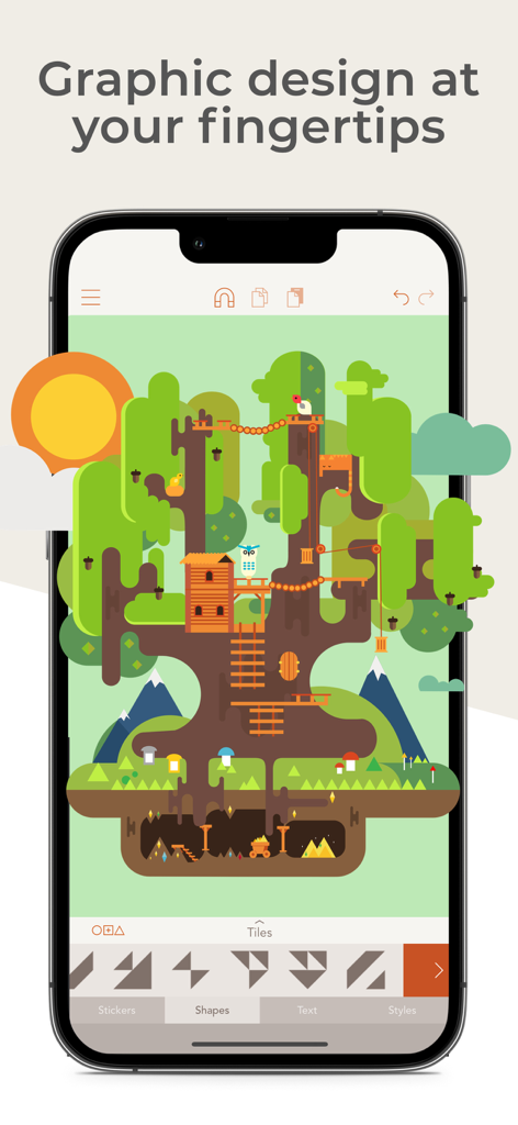 Vector & SVG Maker - Assembly - Assembly mobile app interface displaying a detailed vector illustration of a treehouse