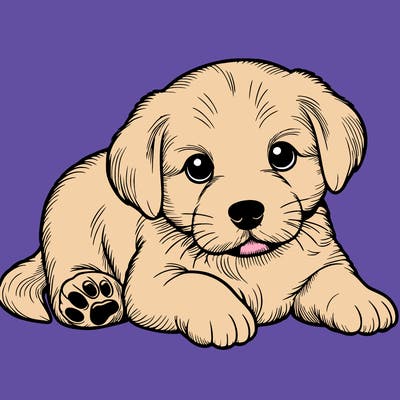 a cute realistic puppy